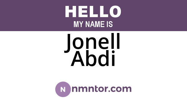 Jonell Abdi
