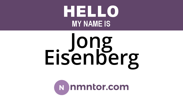 Jong Eisenberg