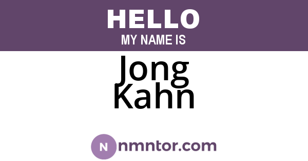 Jong Kahn