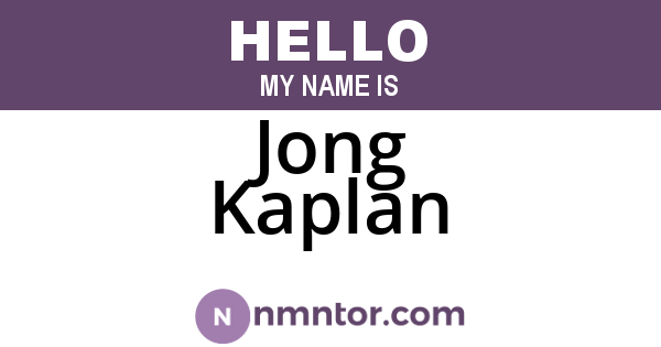 Jong Kaplan