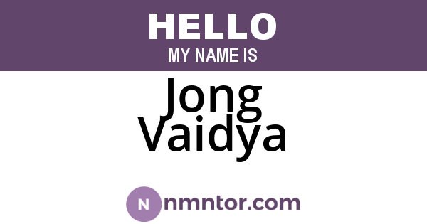 Jong Vaidya