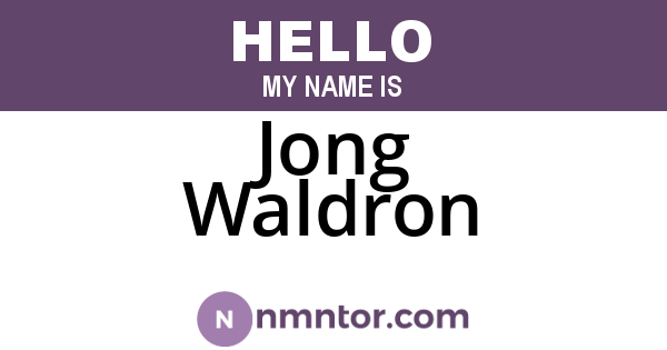 Jong Waldron