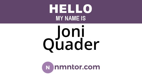 Joni Quader