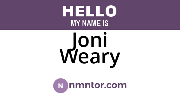 Joni Weary