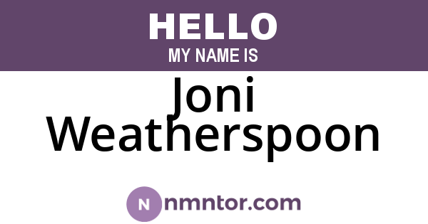 Joni Weatherspoon