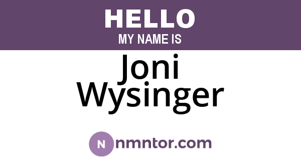 Joni Wysinger