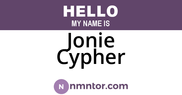 Jonie Cypher