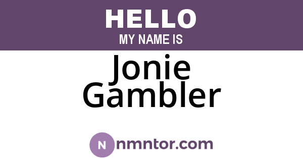 Jonie Gambler