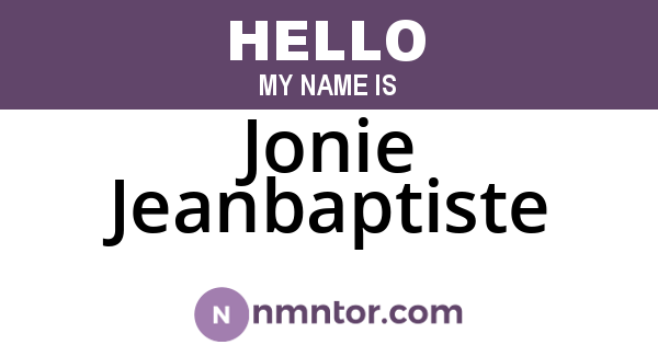 Jonie Jeanbaptiste