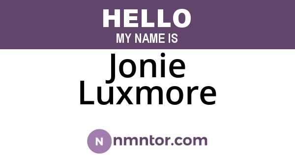 Jonie Luxmore