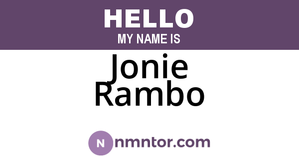 Jonie Rambo