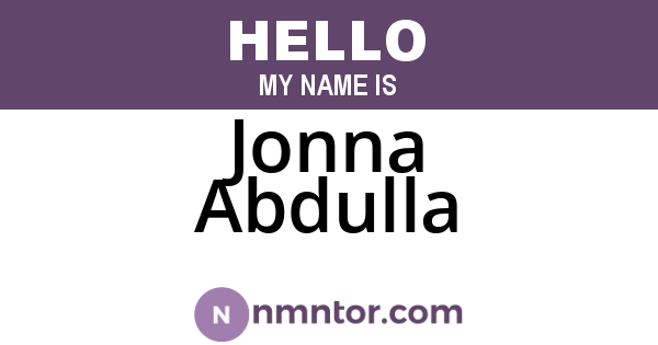 Jonna Abdulla