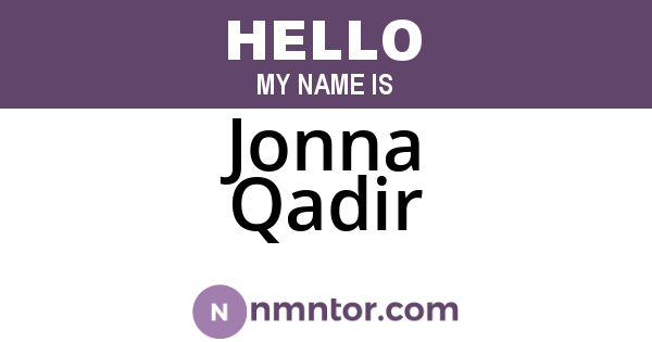 Jonna Qadir