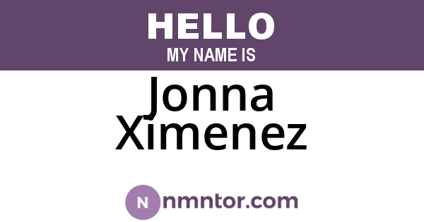 Jonna Ximenez
