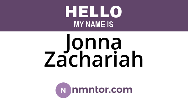 Jonna Zachariah