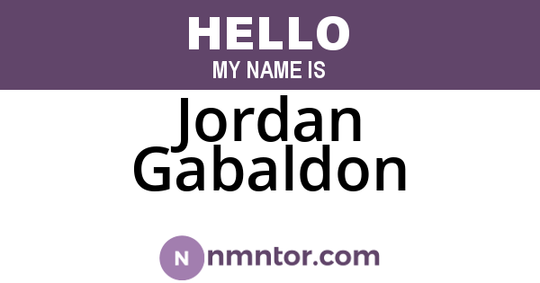 Jordan Gabaldon