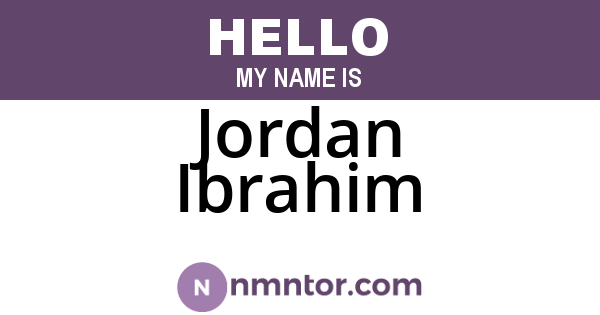 Jordan Ibrahim