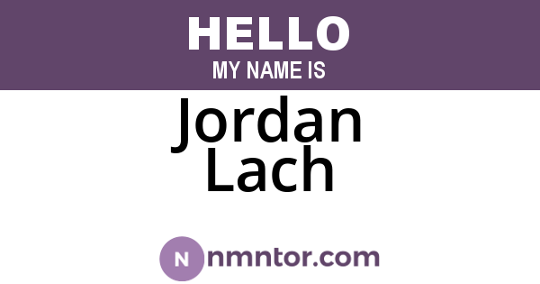 Jordan Lach