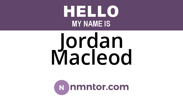 Jordan Macleod