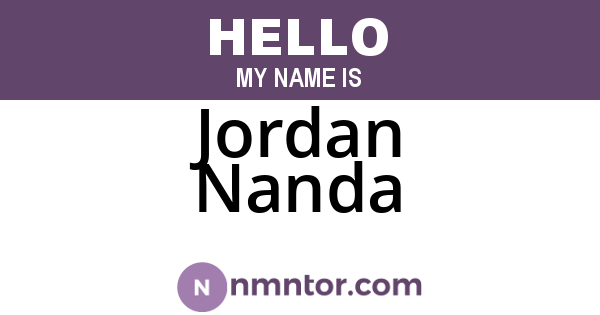 Jordan Nanda