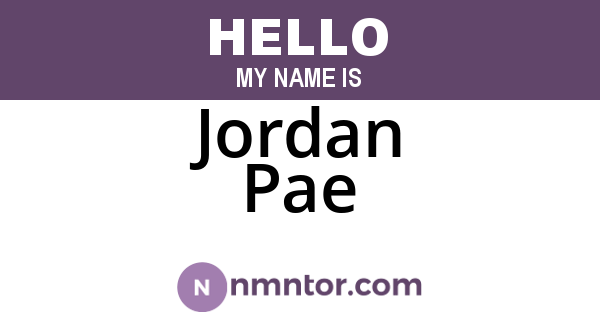 Jordan Pae