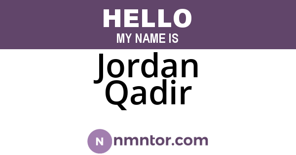 Jordan Qadir