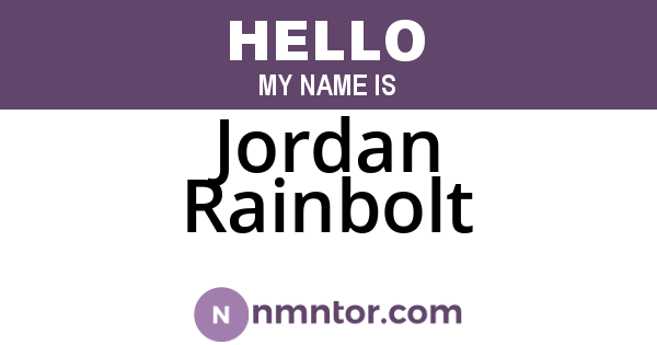 Jordan Rainbolt