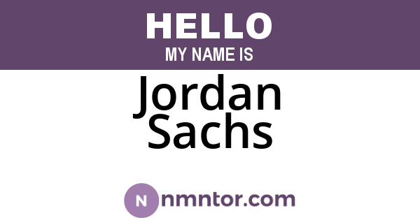 Jordan Sachs