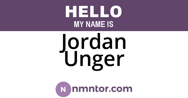 Jordan Unger