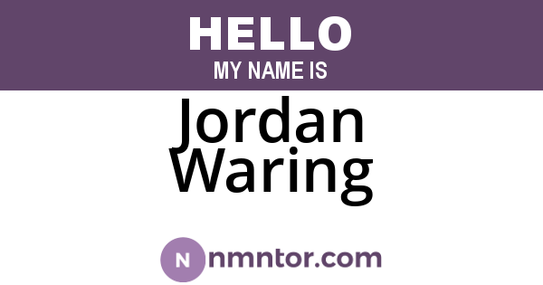 Jordan Waring