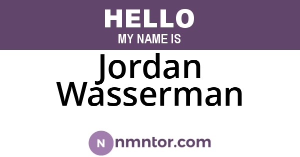 Jordan Wasserman