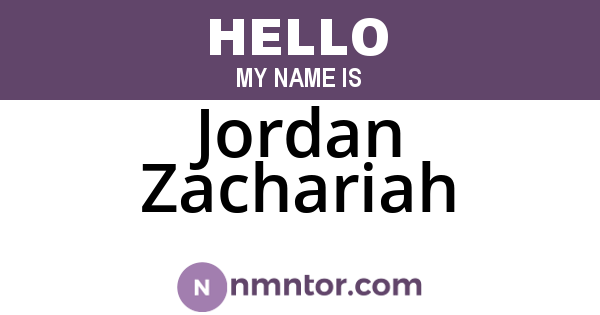 Jordan Zachariah
