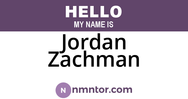 Jordan Zachman
