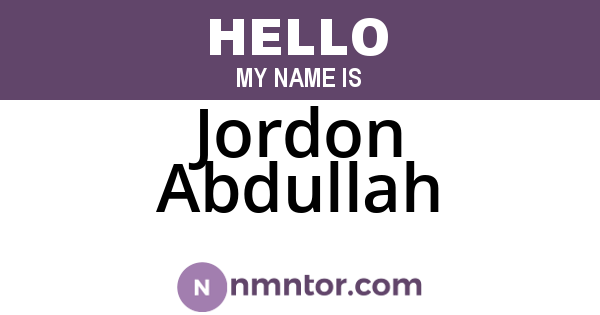 Jordon Abdullah