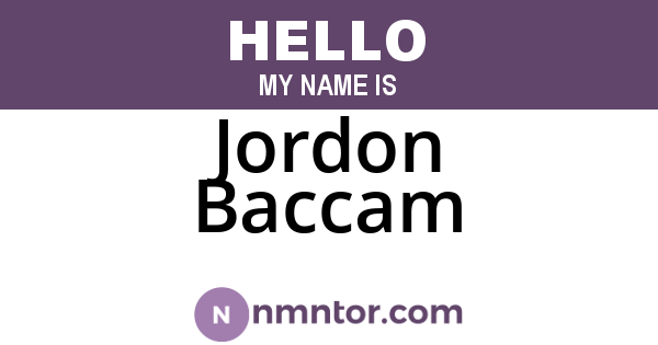 Jordon Baccam