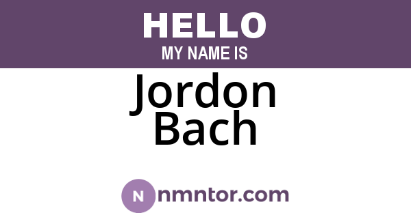 Jordon Bach
