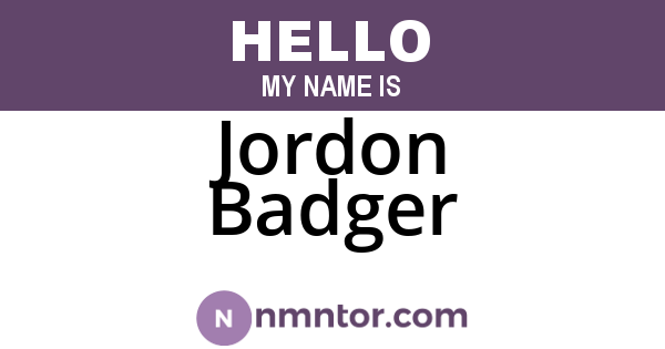 Jordon Badger