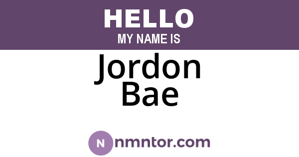 Jordon Bae