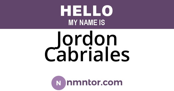 Jordon Cabriales