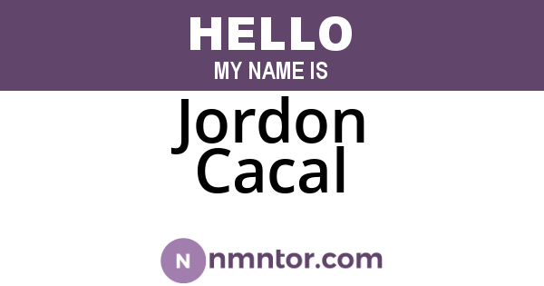 Jordon Cacal