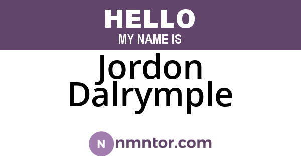 Jordon Dalrymple