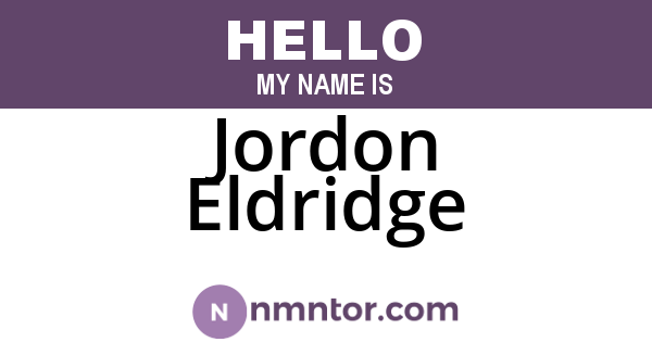 Jordon Eldridge