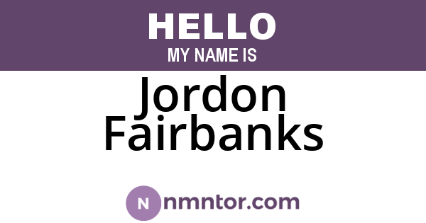 Jordon Fairbanks