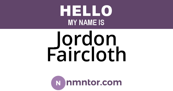 Jordon Faircloth