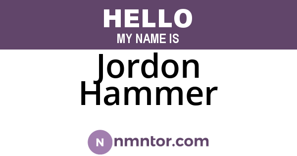 Jordon Hammer