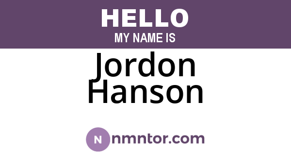 Jordon Hanson
