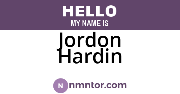 Jordon Hardin