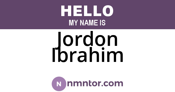Jordon Ibrahim