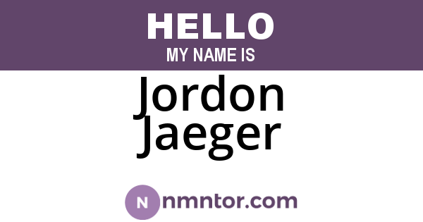 Jordon Jaeger