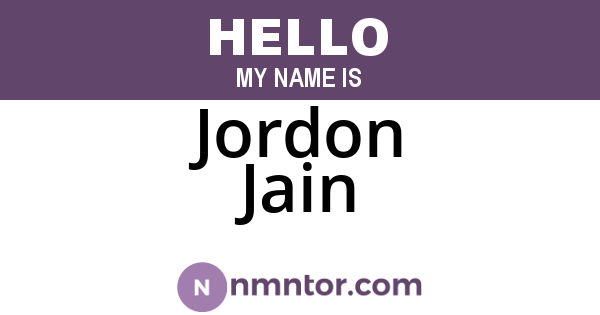 Jordon Jain